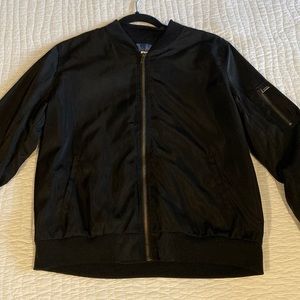 Black satin bomber jacket